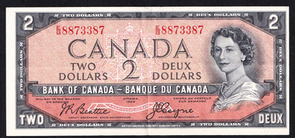 Canada 1954 $2 Two Dollar Devils Face Banknote Beattie - Coyne E/D 8873387