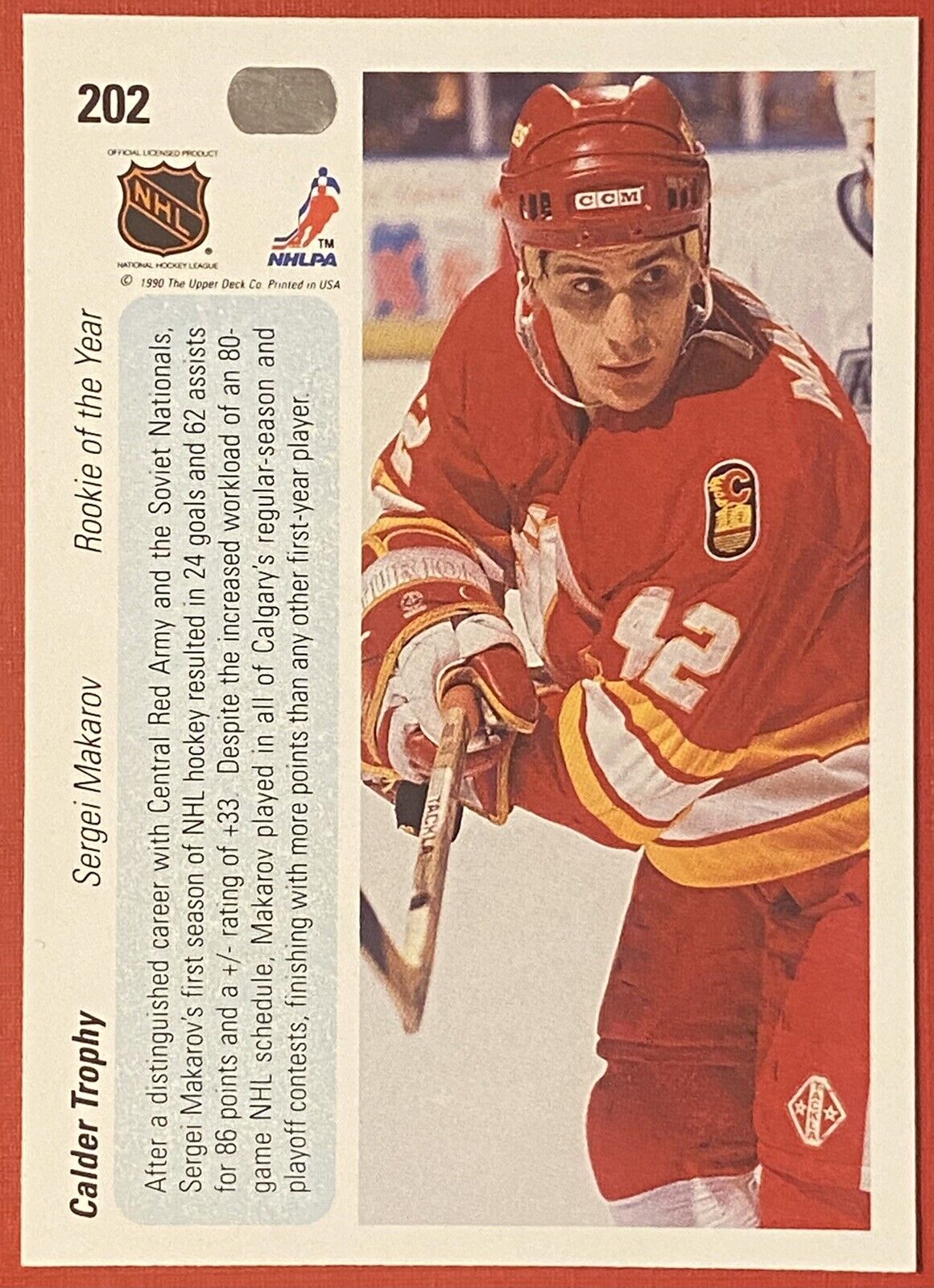 1990-91 Upper Deck Hockey Sergei Makarov Calgary Flames #202