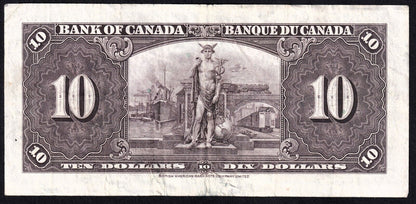 Canada 1937 $10 Ten Dollar Banknote Coyne - Towers H/T 1982959