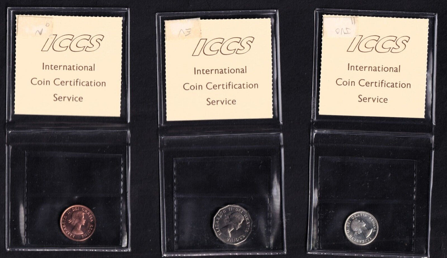 1957 Canada Proof Like Set Certified By ICCS Mostly All PL-66, One PL-65 Cameo