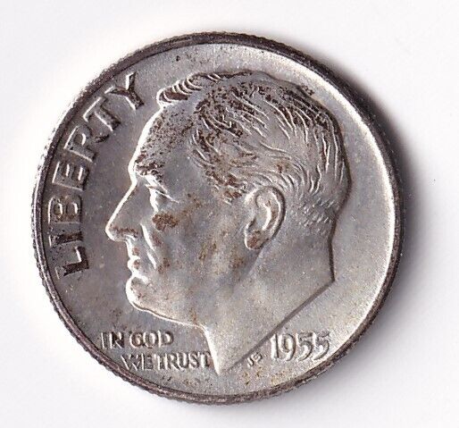 United States 1955 D Five Cent Roosevelt Dime MS-62