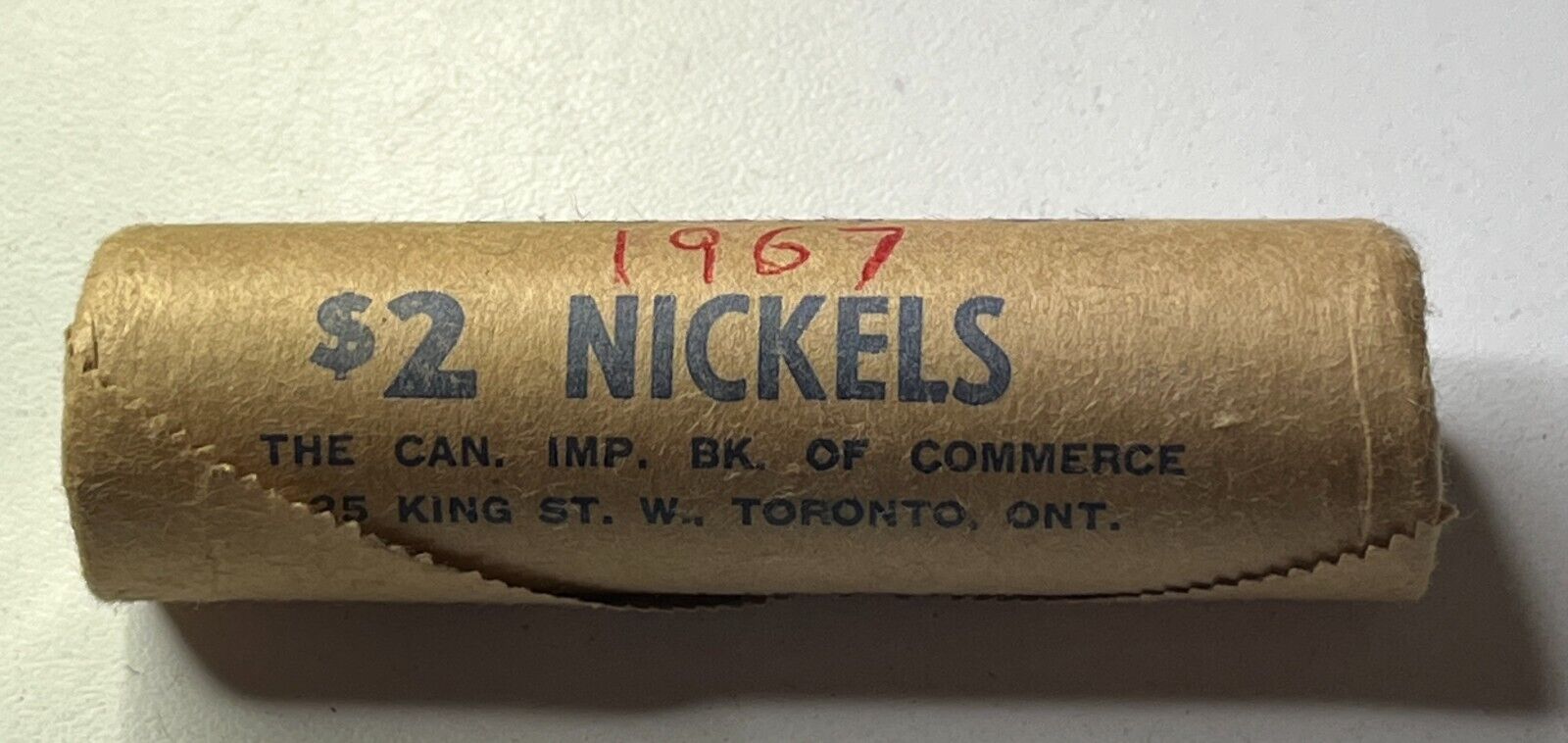 1967 Mint Sealed CIBC Roll Of 40 Uncirculated Canada Nickels