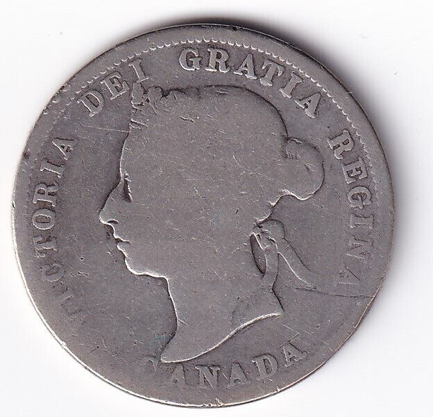 Canada 1901 25 Twenty Five Cent Silver Coin Queen Victoria .925 Silver