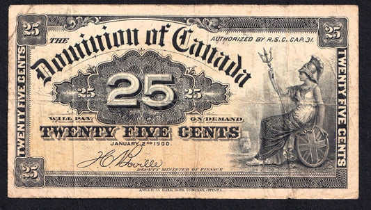 1900 Dominion of Canada 25c Shinplaster Note Boville #M7