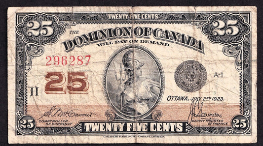 Dominion Of Canada 1923 25 Cent Shinplaster McCavour - Saunders 296287