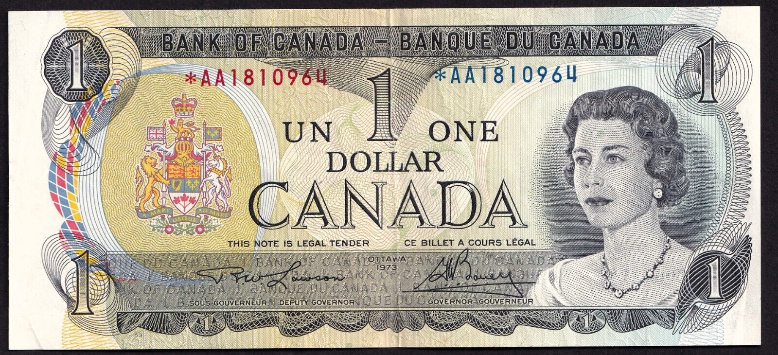 Canada 1973 $1 One Dollar Replacement Banknote Lawson - Bouey *AA 1810964