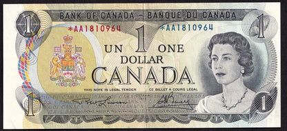 Canada 1973 $1 One Dollar Replacement Banknote Lawson - Bouey *AA 1810964