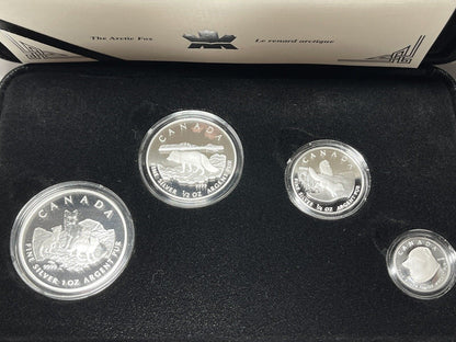 2004 Canada Silver The Arctic Fox Proof Fractional Four Coin Set .9999