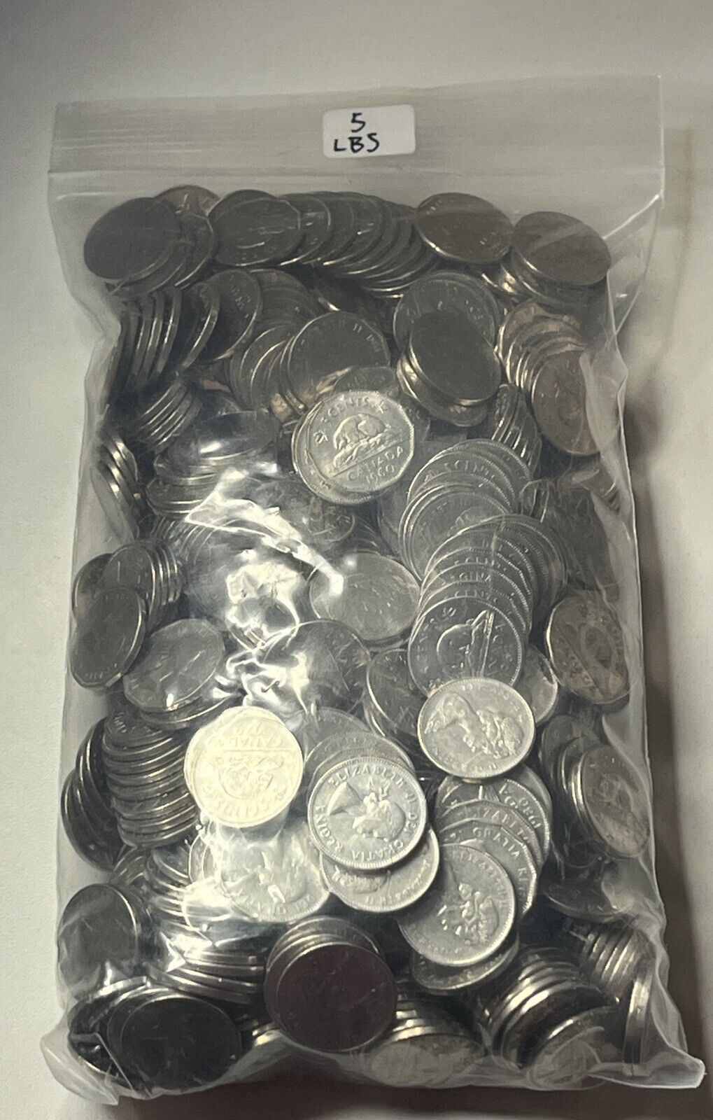 5lbs Pre 1981 Canadian Nickel Nickels 99% Pure Nickel Bullion Unsearched 500