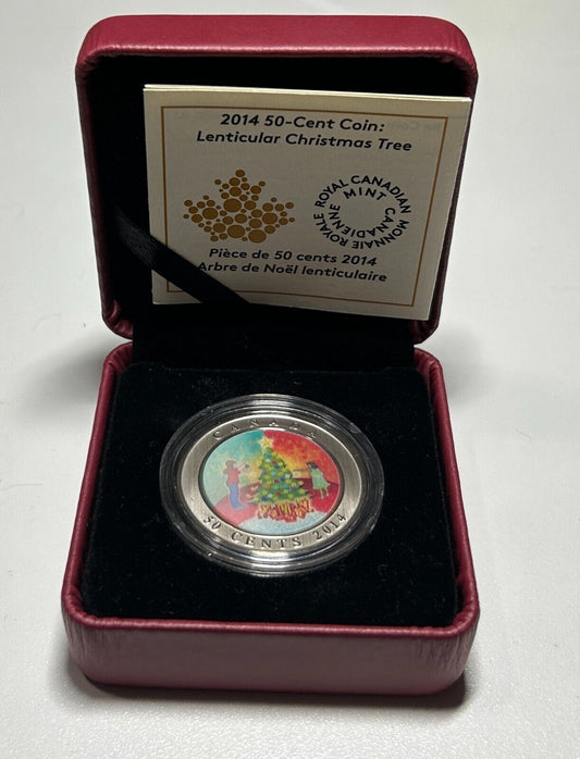 2014 Canada 50-Cent Coin: Lenticular Christmas Tree Box + COA