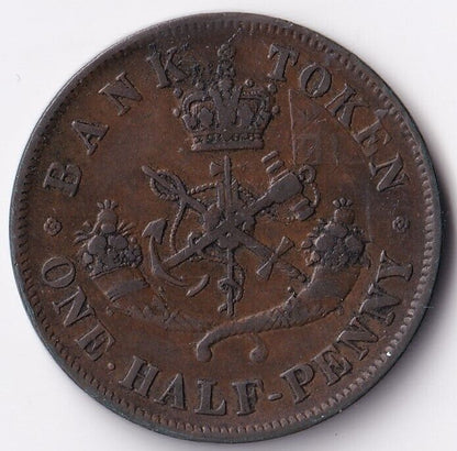 Bank Of Upper Canada 1857 Half Penny Dragonslayer Token PC-5D BR-720 #7