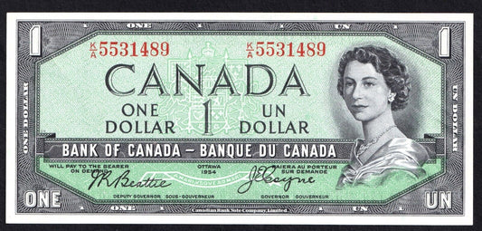 Canada 1954 $1 One Dollar Devils Face Banknote Beattie - Coyne K/A 5531489