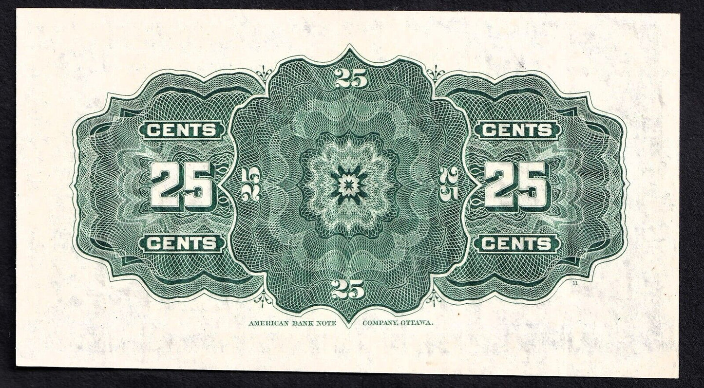 1900 Dominion of Canada 25c Shinplaster Note Boville - Nice Details