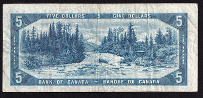 Canada 1954 $5 Five Dollar Banknote Coyne-Towers Devils Face B/C 2094636