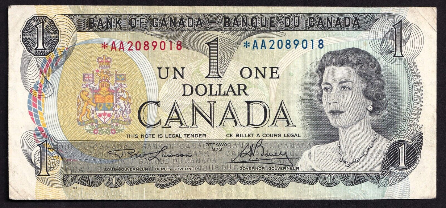 Canada 1973 $1 One Dollar Replacement Banknote Lawson - Bouey *AA 2089018