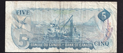 Canada 1972 $5 Five Dollar Banknote Lawson - Bouey Replacement *SB Below 1.6M