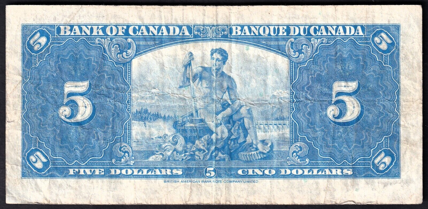 Canada 1937 $5 Five Dollar Banknote Gordon - Towers N/C 2756331