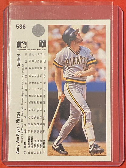 1990 Upper Deck Baseball Andy Van Slyke Pittsburgh Pirates #536