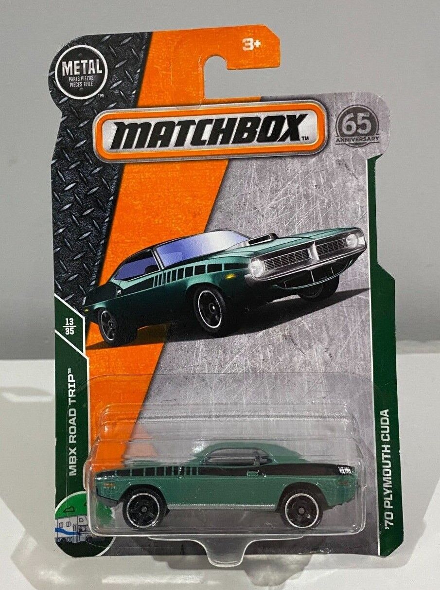 Matchbox 2018 65 Anniversary Green '70 Plymouth Cuda 19/125