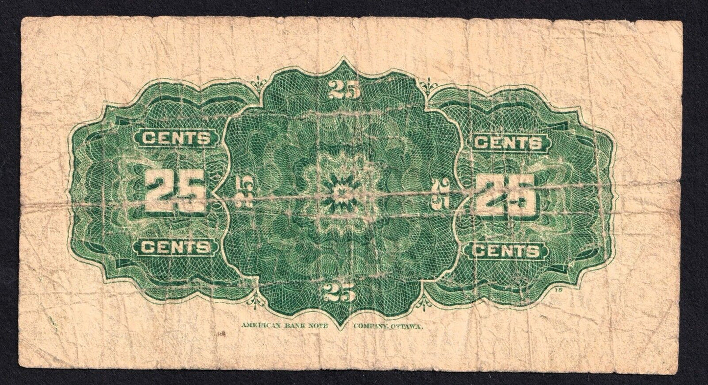 1900 Dominion of Canada 25c Shinplaster Note Boville #M5