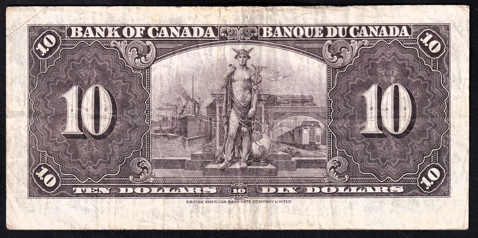 Canada 1937 $10 Ten Dollar Banknote Coyne - Towers H/T 4946922