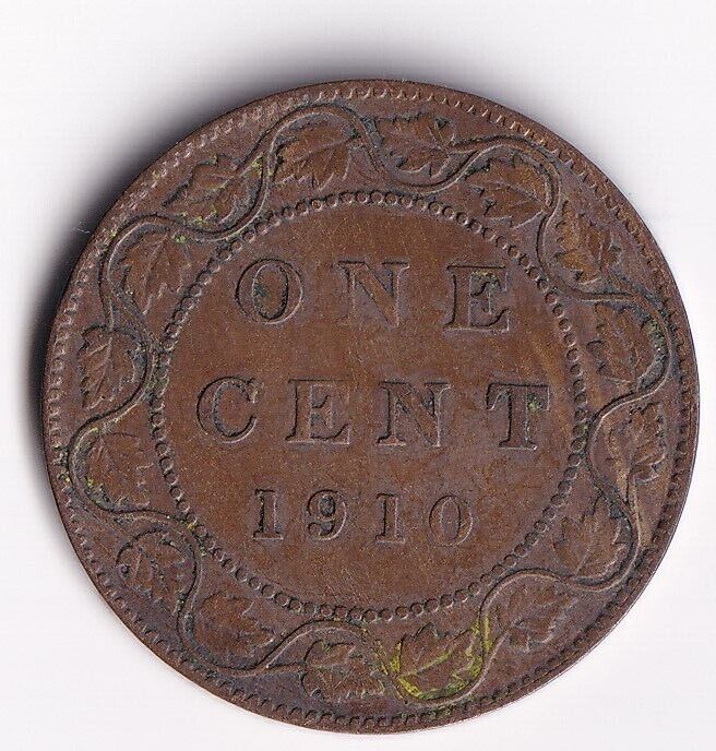 Canada 1910 1 Cent One Large Cent Coin King Edward Nice Details