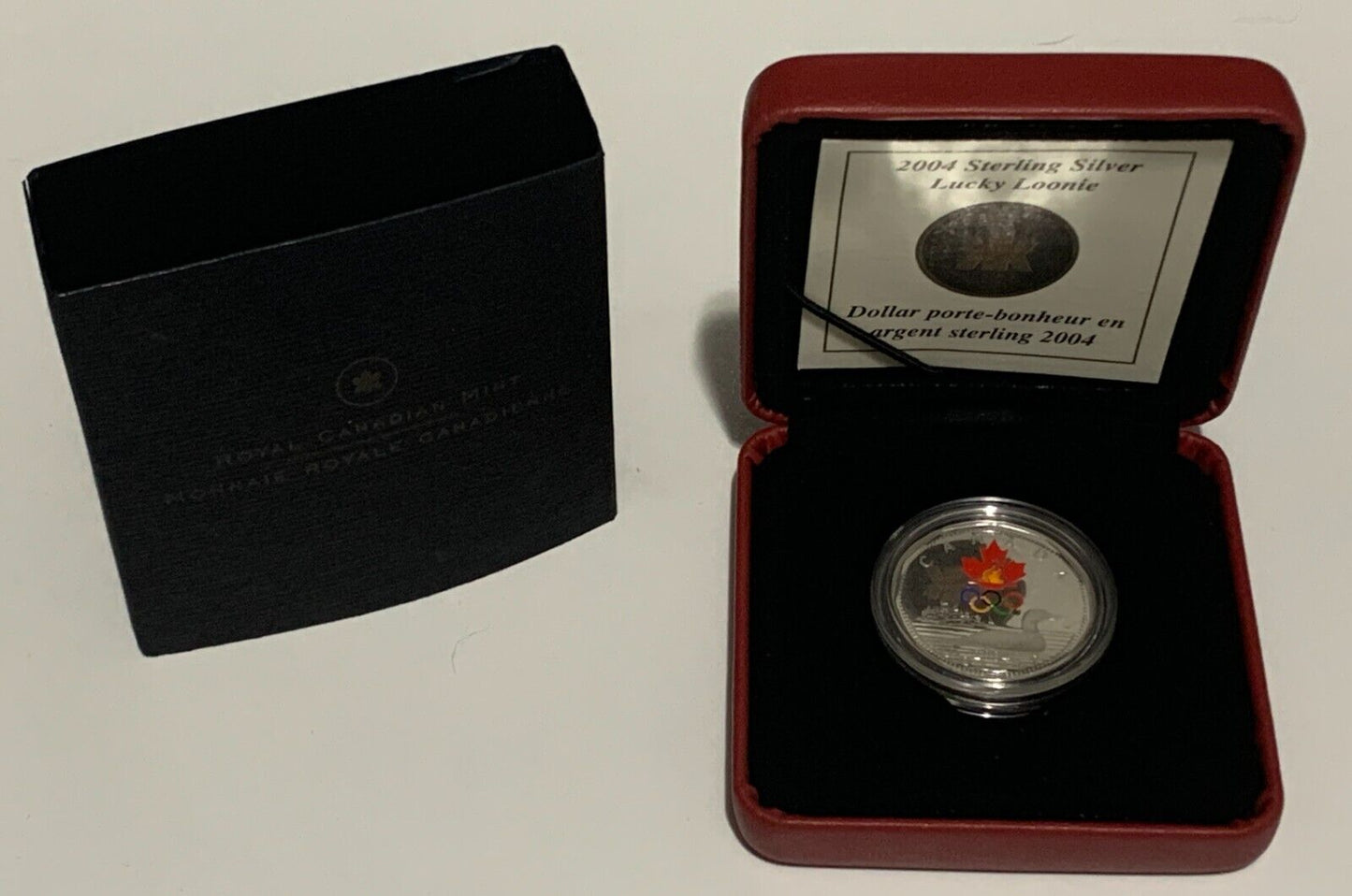 2004 Proof Lucky Loonie $1 Silver Olympic Loonie With Original Box!