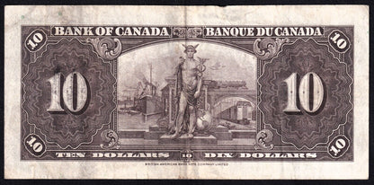 Canada 1937 $10 Ten Dollar Banknote Coyne - Towers L/T 5498220