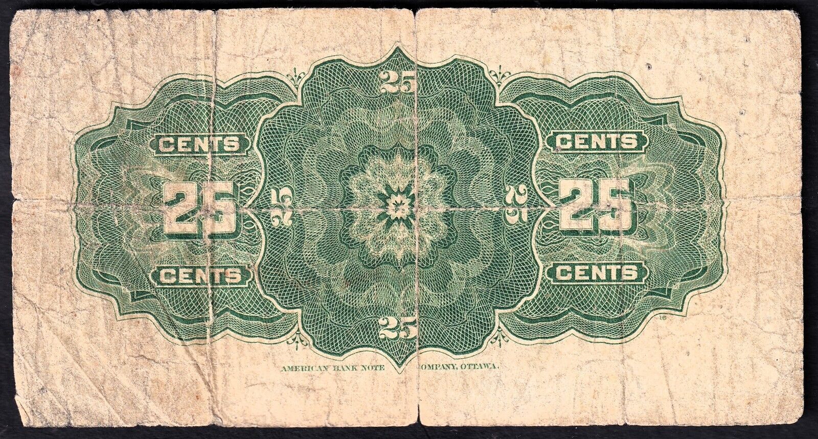 1900 Dominion of Canada 25c Shinplaster Note Bouville