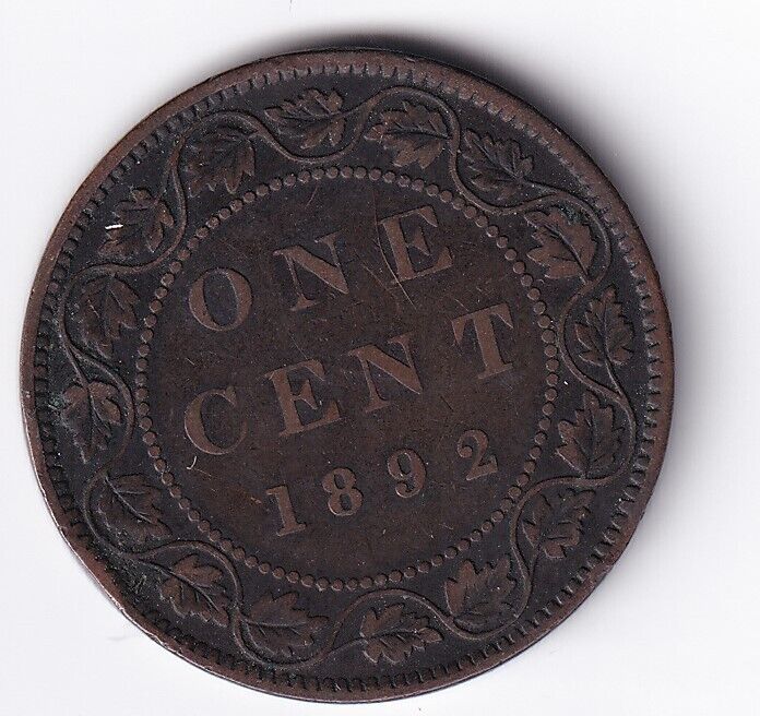 Canada 1892 1c One Large Cent Queen Victoria OC-2 Variety