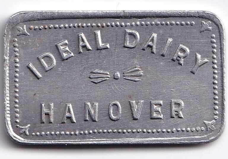 Ideal Dairy Hanover Good For Quart of Milk Token Rectangular Shaped Hanover, ON