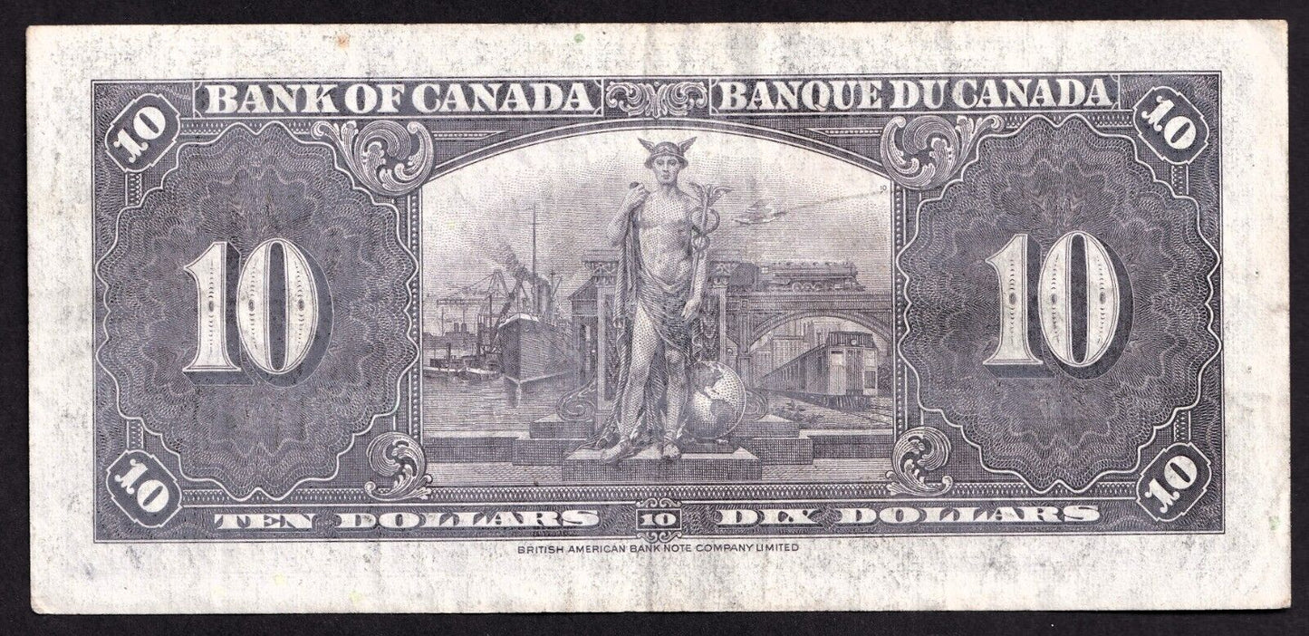 Canada 1937 $10 Ten Dollar Banknote Coyne - Towers A/T 0321774