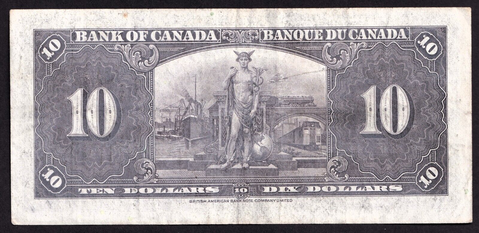 Canada 1937 $10 Ten Dollar Banknote Coyne - Towers A/T 0321774