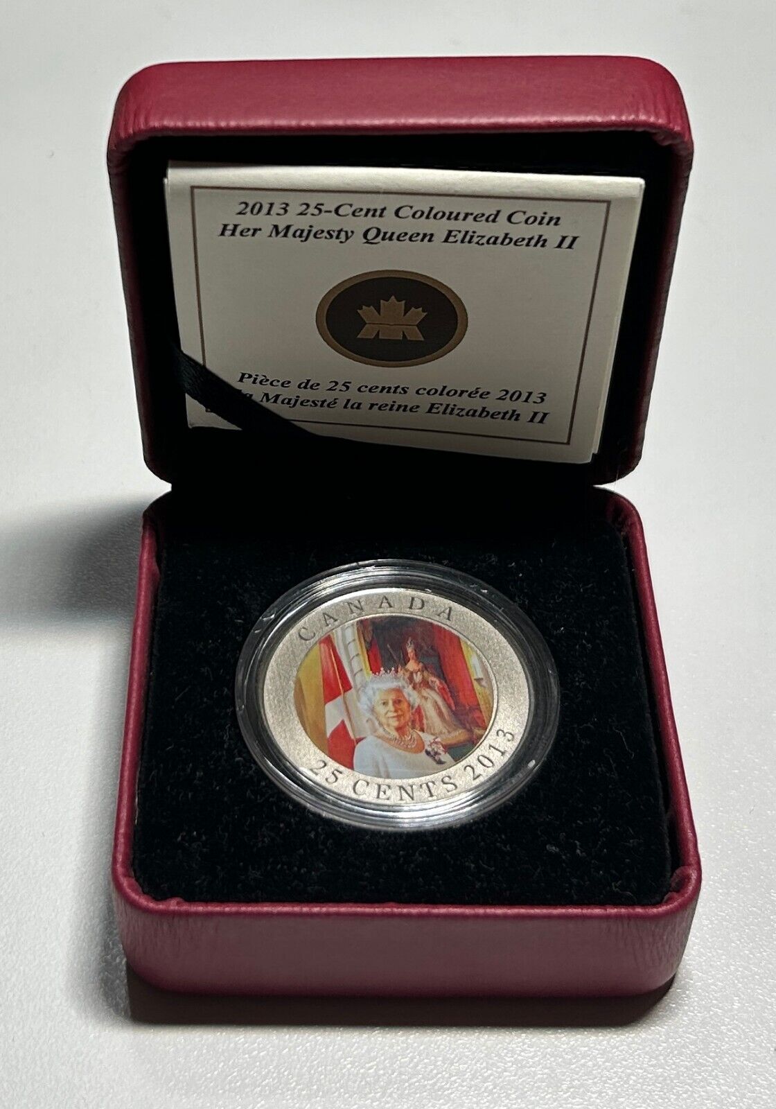 2013 Canada 25 Cent Coloured Coin - Portrait of Her Majesty Queen Elizabeth II