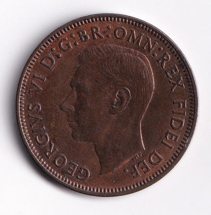 Great Britian 1949 1/2 Half Penny King George VI Copper Coin