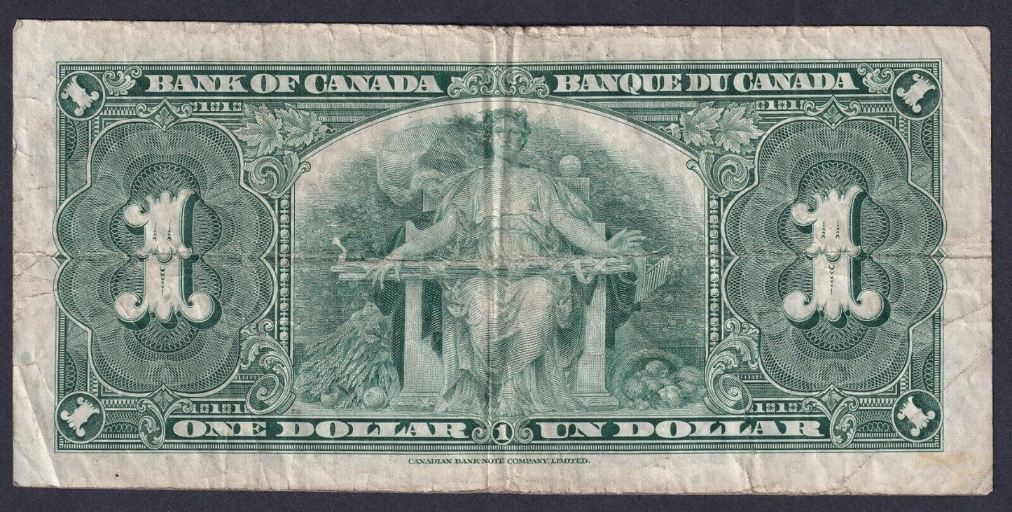 Canada 1937 $1 One Dollar Banknote Coyne - Towers