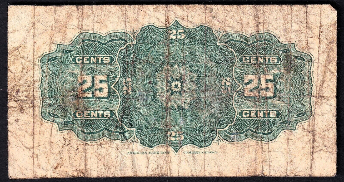 1900 Dominion of Canada 25c Shinplaster Note Courtney