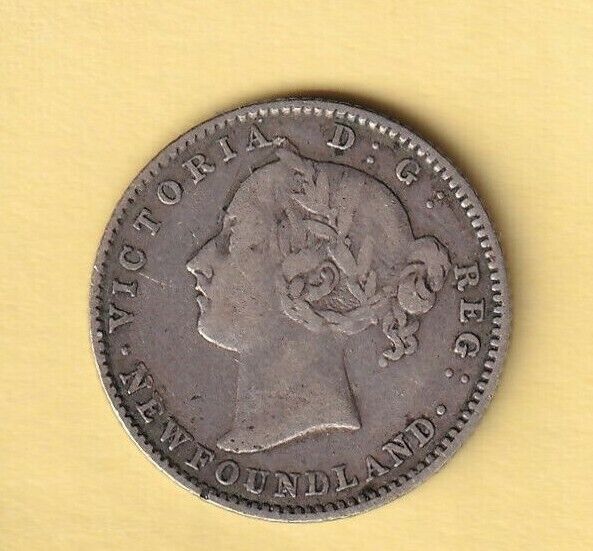 1888 Newfoundland 10 Cent .925 Silver Rare Key Date Mintage Of 30,000