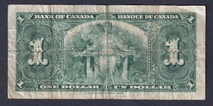 Canada 1937 $1 One Dollar Banknote Gordon-Towers