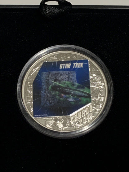 2017 'Star Trek The Borg' Colorized Proof $20 Fine Silver 1oz Coin W Box!