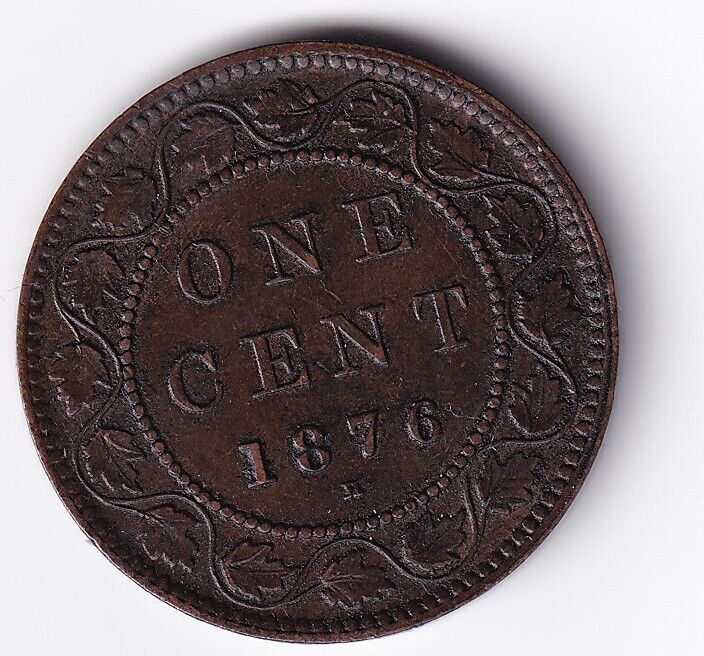 Canada 1876H 1c One Large Cent Queen Victoria Extra Fine/Almost Uncirculated