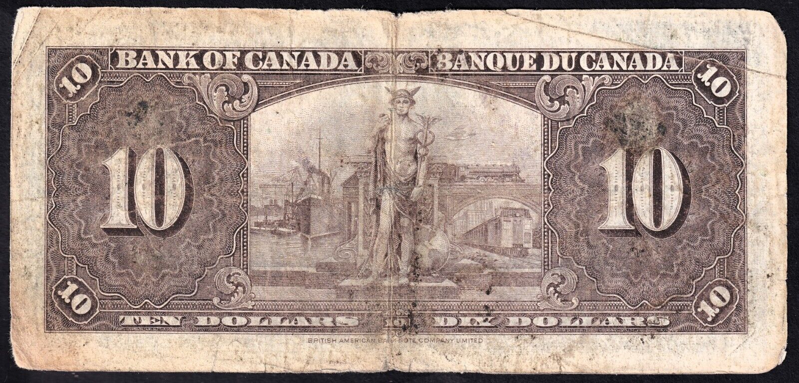 Canada 1937 $10 Ten Dollar Banknote Coyne - Towers E/T 8607927