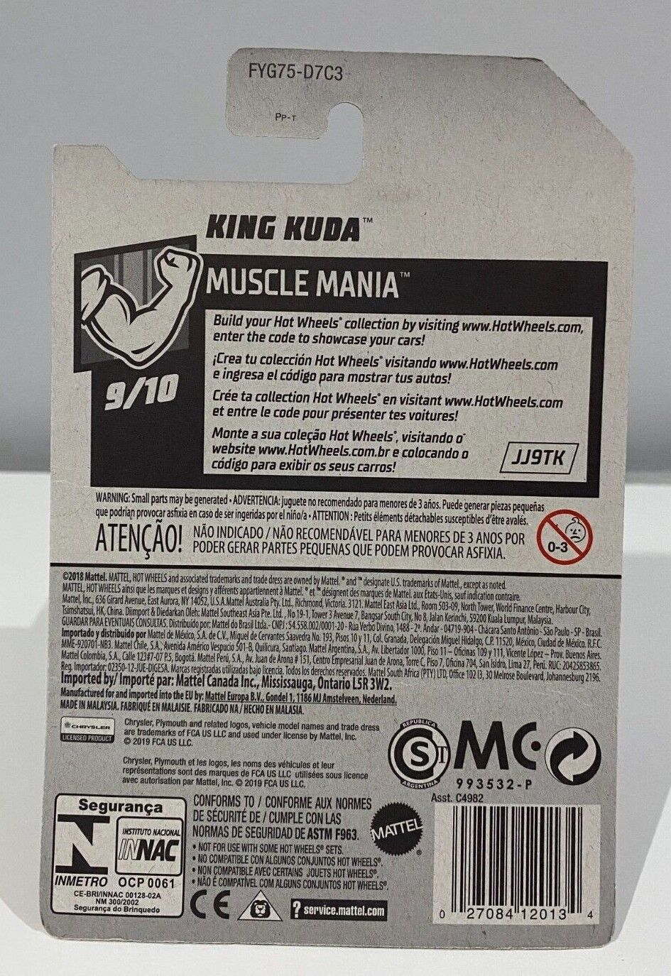 Hot Wheels 2019 Grey King Kuda Muscle Mania Sealed Box 9/10