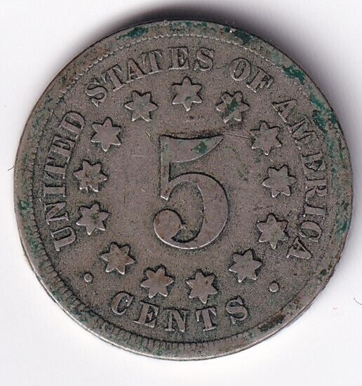 USA United States 1868 Five Cent Shield Nickel Philadelphia Nice Coin #1 Rare