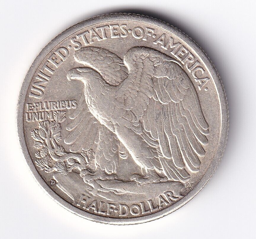 United States 1943-D  .900 Silver Walking Liberty Half Dollar 50 Cent