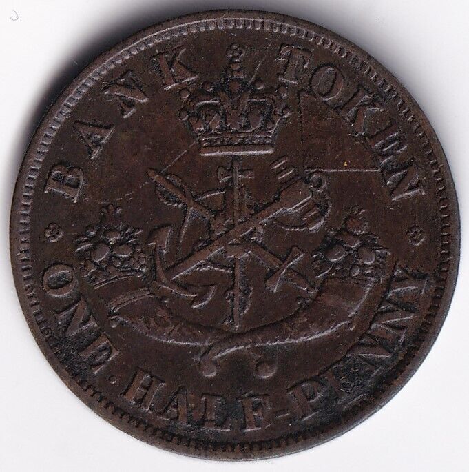 Bank Of Upper Canada 1857 Half Penny Dragonslayer Token PC-5D BR-720 #12