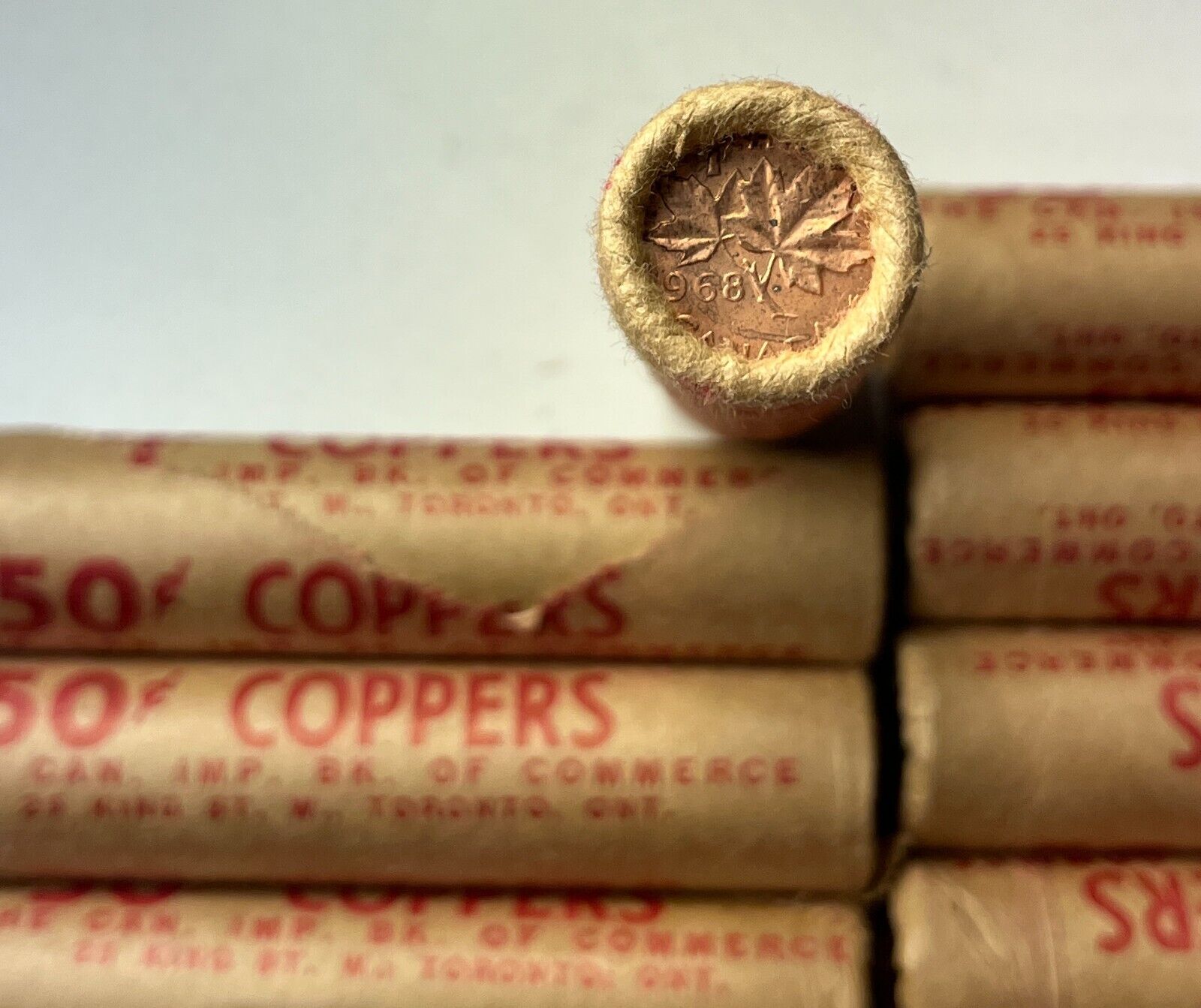 1968 Mint Sealed CIBC Roll Of 50 Uncirculated Canada Pennies