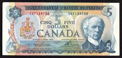 Canada 1972 $5 Five Dollar Banknote Lawson - Bouey S/H 7139730