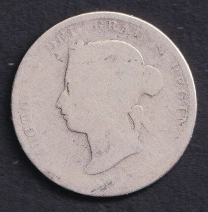 Canada 1880 H 25c Twenty Five Cent Silver Coin Queen Victoria .925 Narrow 0