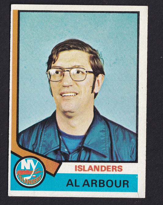 1974-75 O-Pee-Chee Hockey Al Arbour #91 New York Islanders Coach HOF